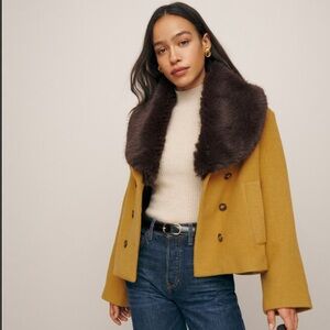 Reformation Wool Pea Coat Double Breasted